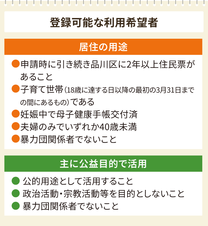 登録可能な利用希望者